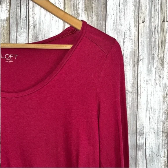 Loft Reddish Pink Long Sleeve Blouse - Picture 3 of 4